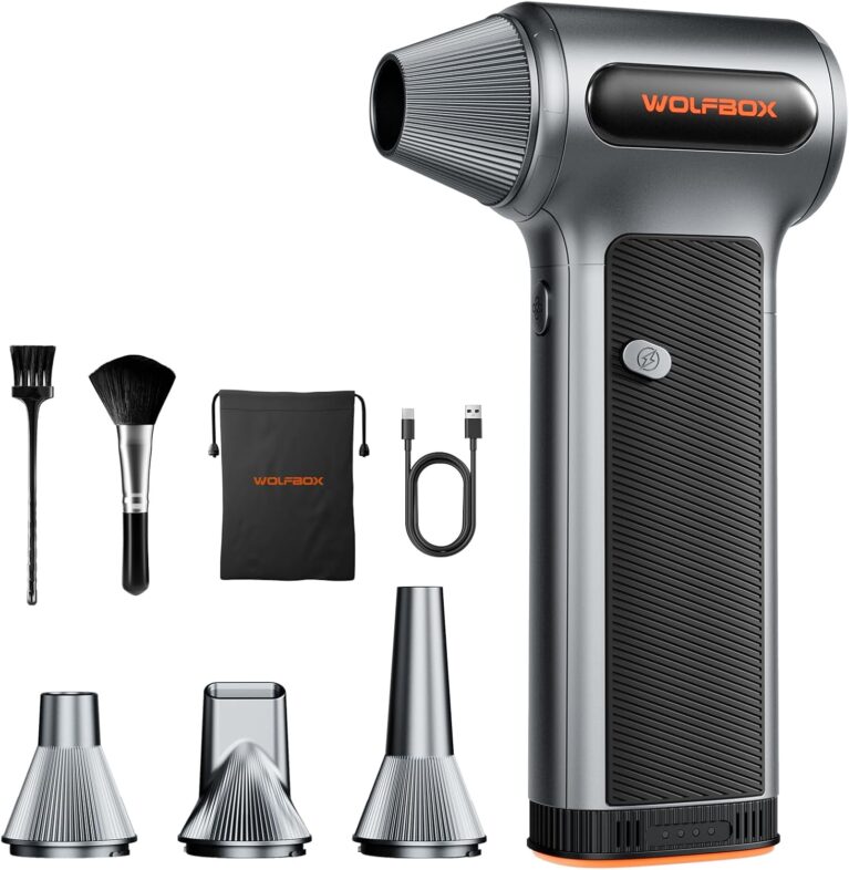 WOLFBOX MF200 Compressed Air Duster, Removable Battery, Car Cleaning, Home