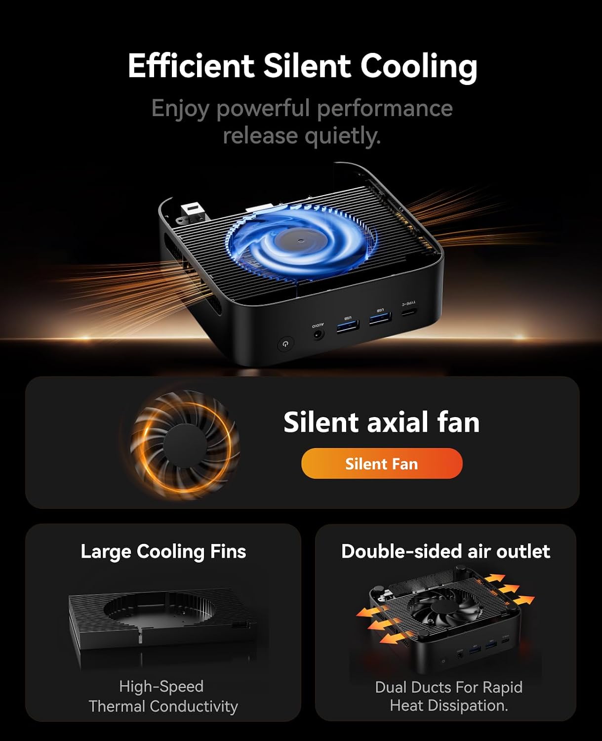 ACEMAGIC K1 Gaming Mini PC Ryzen 7 7730U 16GB 512GB SSD Windows 11 Pro - Image 9