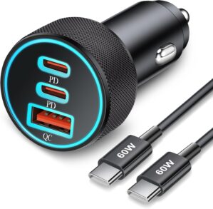 67W 3-Port Super Fast Type C Car Ch...