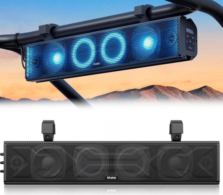 Ehaho 25 Inch 6-Speaker UTV Sound Bar with Bluetooth, RGB, IP66 Waterproof