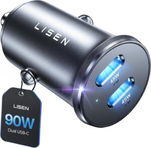 LISEN 90W USB C Car Charger USB C F...