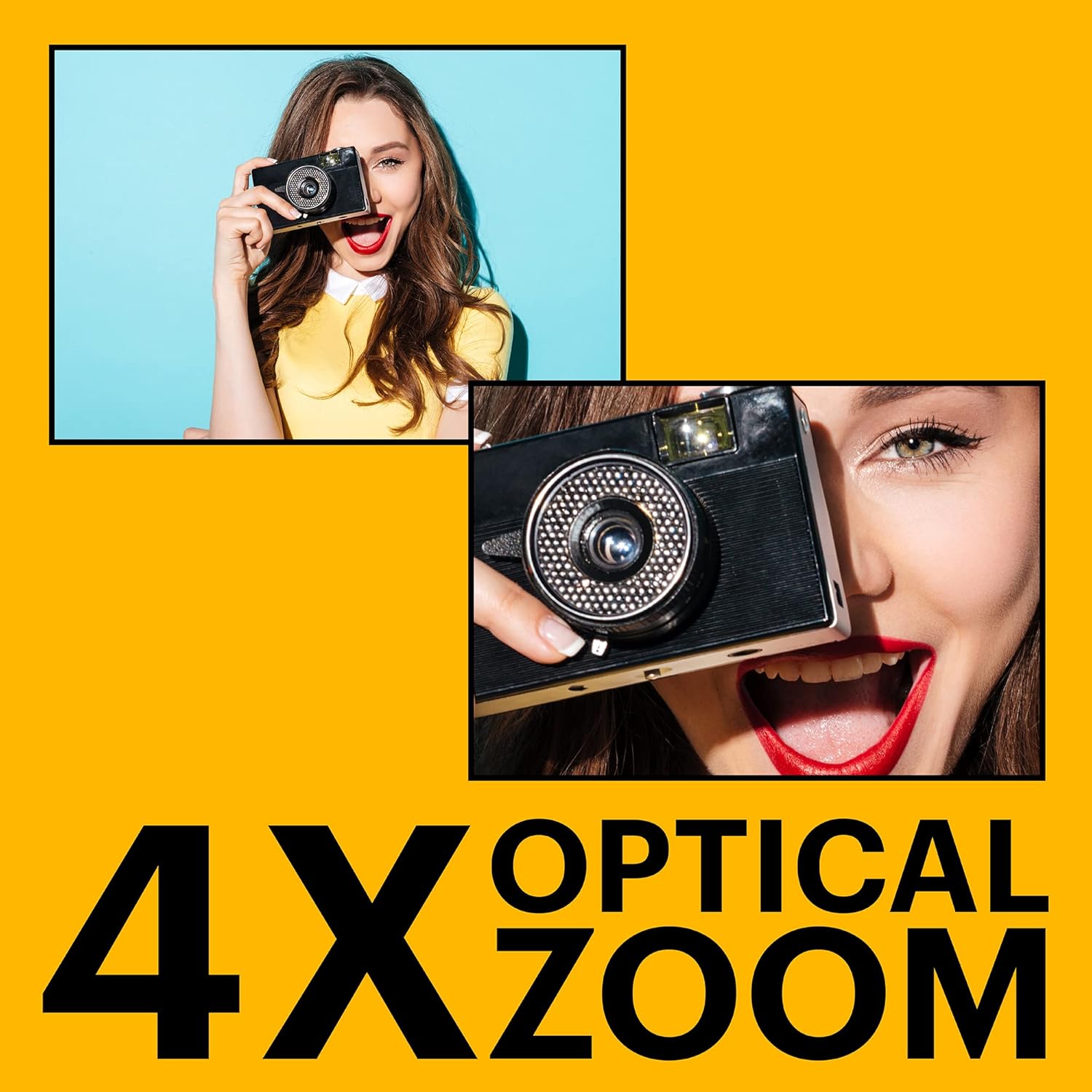 KODAK PIXPRO FZ45 16MP Compact Digital Camera, 4X Optical Zoom, AA, Black - Image 3