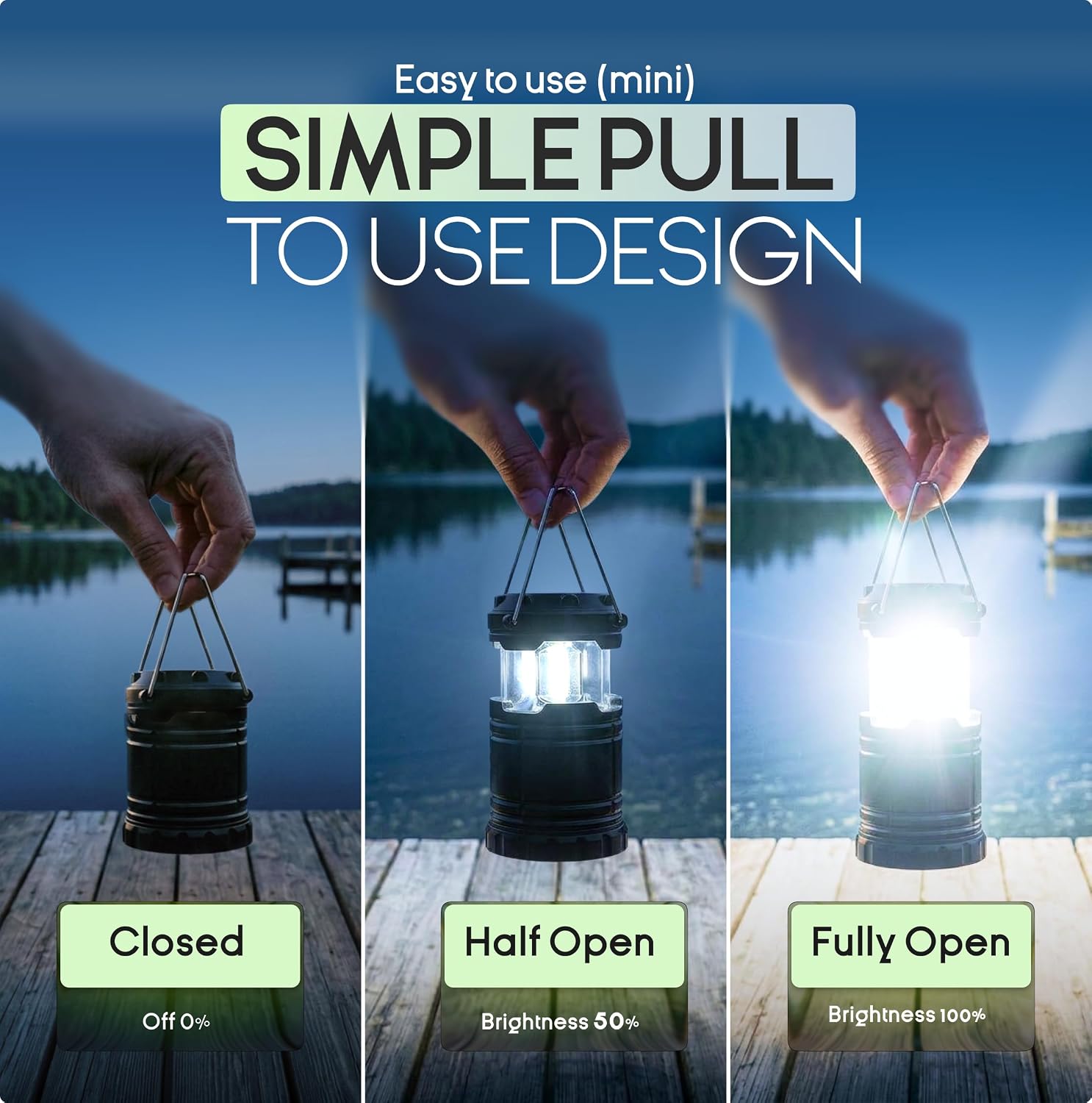 MalloMe Camping Lights LED Lantern Flashlights, Battery Operated Lamp Tent Lanterns for Power Outages, Camping Essentials Outdoor,Home,Emergency Gear, Hurricane Survival (3 AAA batteries not included) - Image 6
