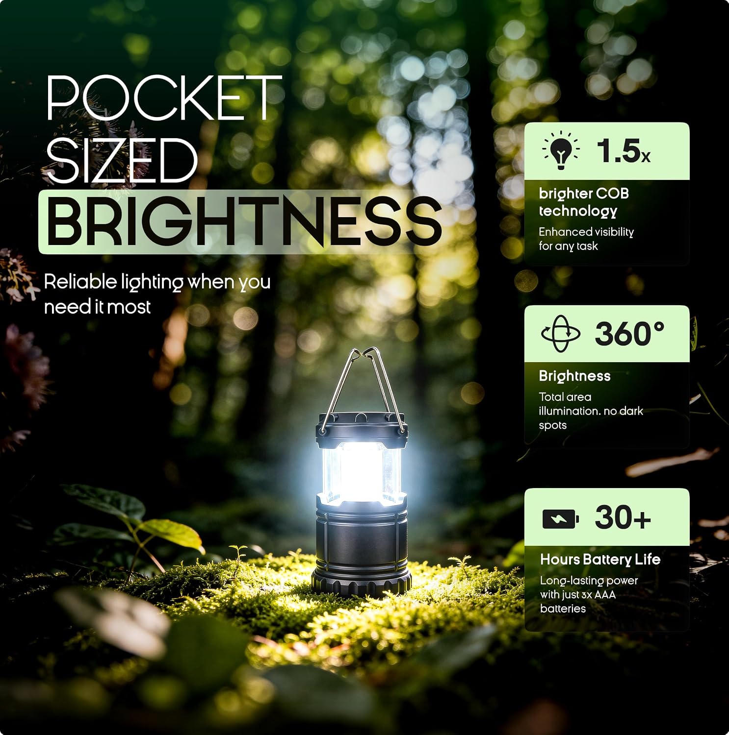 MalloMe Camping Lights LED Lantern Flashlights, Battery Operated Lamp Tent Lanterns for Power Outages, Camping Essentials Outdoor,Home,Emergency Gear, Hurricane Survival (3 AAA batteries not included) - Image 4