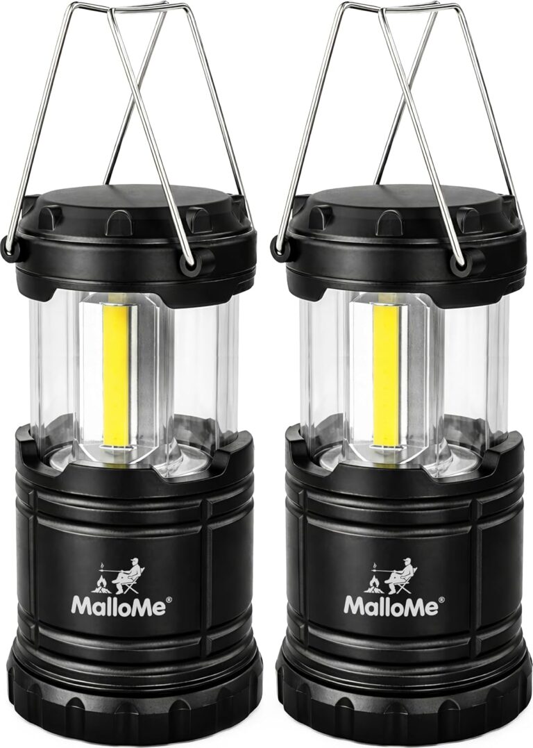 MalloMe Camping Lights LED Lantern Flashlights, Battery Operated Lamp Tent Lanterns for Power Outages, Camping Essentials Outdoor,Home,Emergency Gear, Hurricane Survival (3 AAA batteries not included)