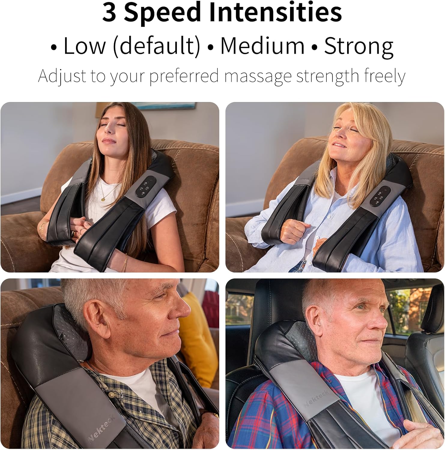 Nekteck Shiatsu Neck Massager with Heat, 2026 Upgraded Cordless Massage - Image 4