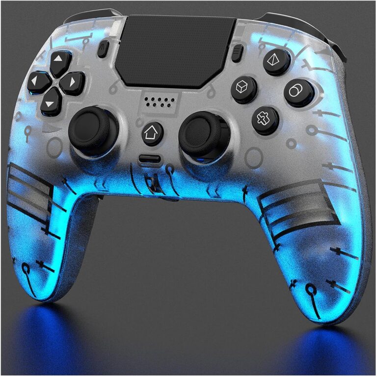 BETMI LED Wireless Controller for PS5, Pro/Slim/PC(Frosted White)