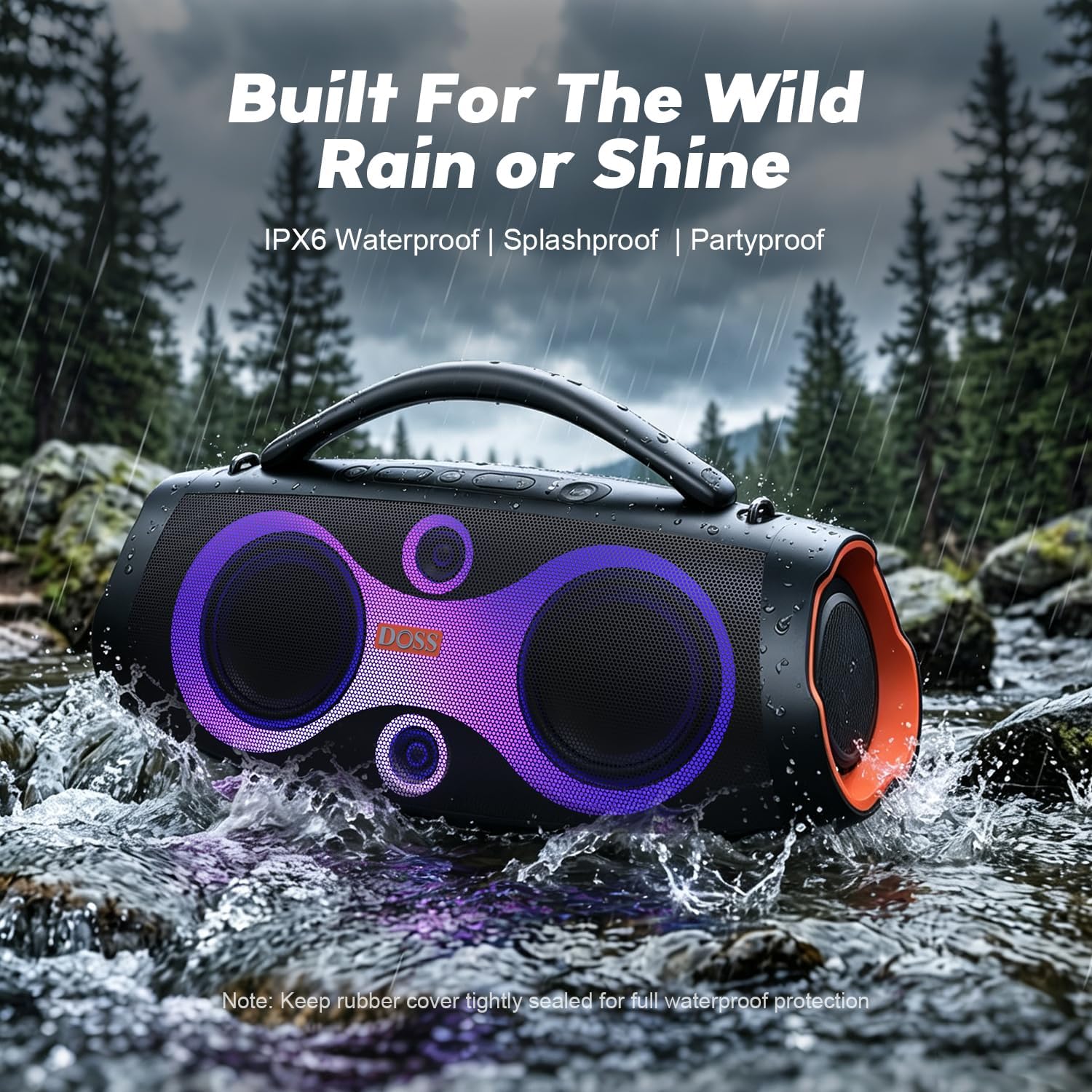DOSS Extreme Boom Pro D200 - Portable Waterproof Speaker - Vivid Orange - Image 5