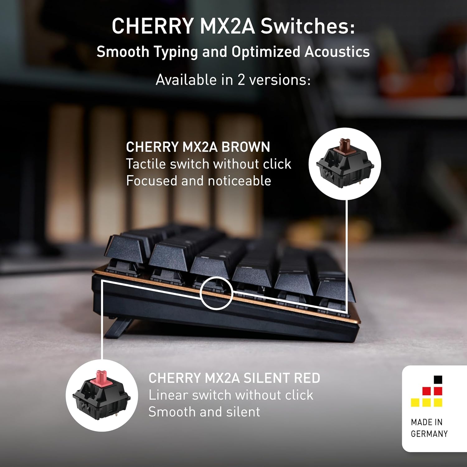 Cherry KC 200 MX Wired Mechanical Office Keyboard MX2A Silent RED Switches - Image 2