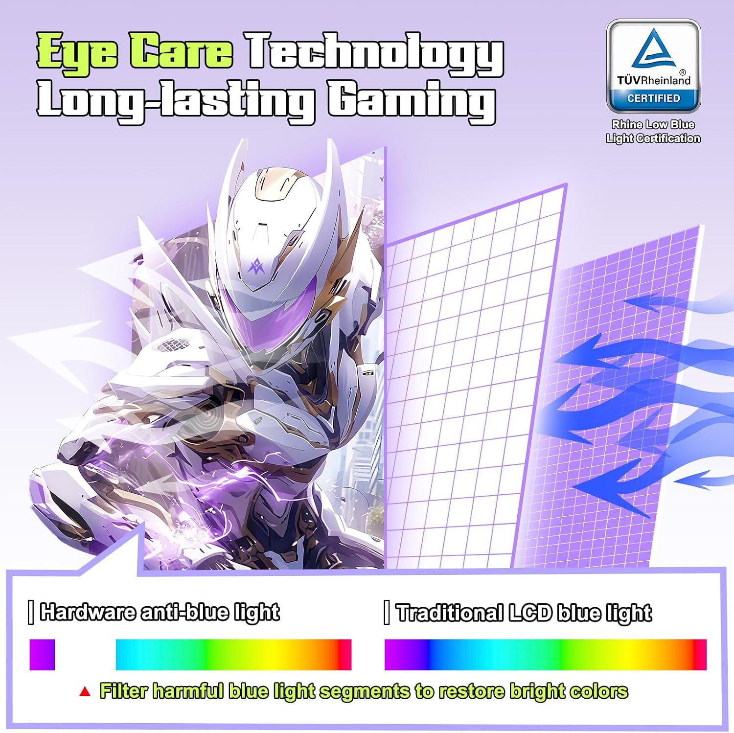 Amzfast 27" White Gaming Monitor, WQHD 2560x1440 200Hz Fast IPS 1ms HDR400 - Image 7