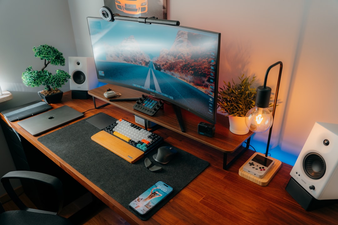 A modern and organized home office workspace
