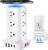 Power Strip with 12 Outlets 4 USB (1 USB C), 6.5Feet Extension Cord with Multiple Outlets, Charging Station, Power Strip Tower, Home Office Desk Supplies
