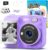 Kids Instant Print Camera with 5 Rolls Print Paper, 1080P HD Camera, Rechargeable Portable Toddler Selfie Camera, Christmas Birthday Gifts Toys for Boys Girls Age 3-12 (Purple)