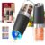 CIRCLE JOY Gravity Electric Salt and Pepper Grinder Set Automatic Salt and Pepper Grinder Set with LED Light, Battery Operated, Adjustable Coarseness, Large Capacity, for Home Kitchen BBQ, Black