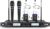 Pyle 4 Channel UHF Wireless Microphone System with 2 Handheld Mics, 2 Lavalier 2 Headsets & Beltpack Transmitters, 300ft Range, Rack Mount Receiver for Church, Meetings, DJ & PA Systems