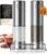 Electric Salt and Pepper Grinder Set, Rechargeable Automatic Salt and Pepper Shaker with 6 Adjustable Coarseness, Large-Capacity Pepper Mill Kitchen Appliances (Rechargeable-Stainless Steel)