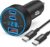 130W 3-Port USB C Super Fast Car Charger (with Voltage Display) for Samsung