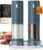Electric Salt and Pepper Grinder Set, Rechargeable Automatic Salt and Pepper Shaker with 6 Adjustable Coarseness, Large-Capacity Pepper Mill Kitchen Appliances (Rechargeable-Blue）