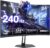 Amzfast 24″ Curved Gaming Monitor, 240Hz 1ms 1080P, Ultra-Slim Base